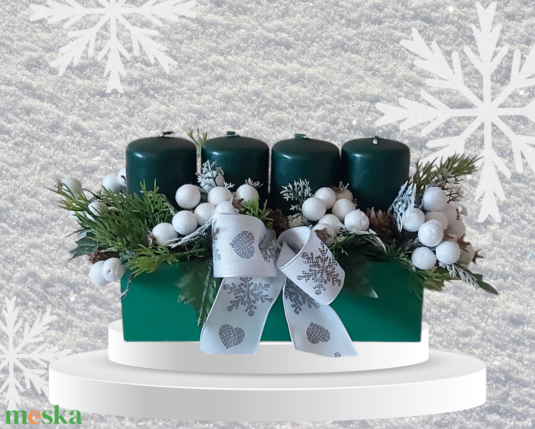 Karácsonyi asztali dísz - karácsony - karácsonyi lakásdekoráció - ünnepi asztaldekoráció - Meska.hu