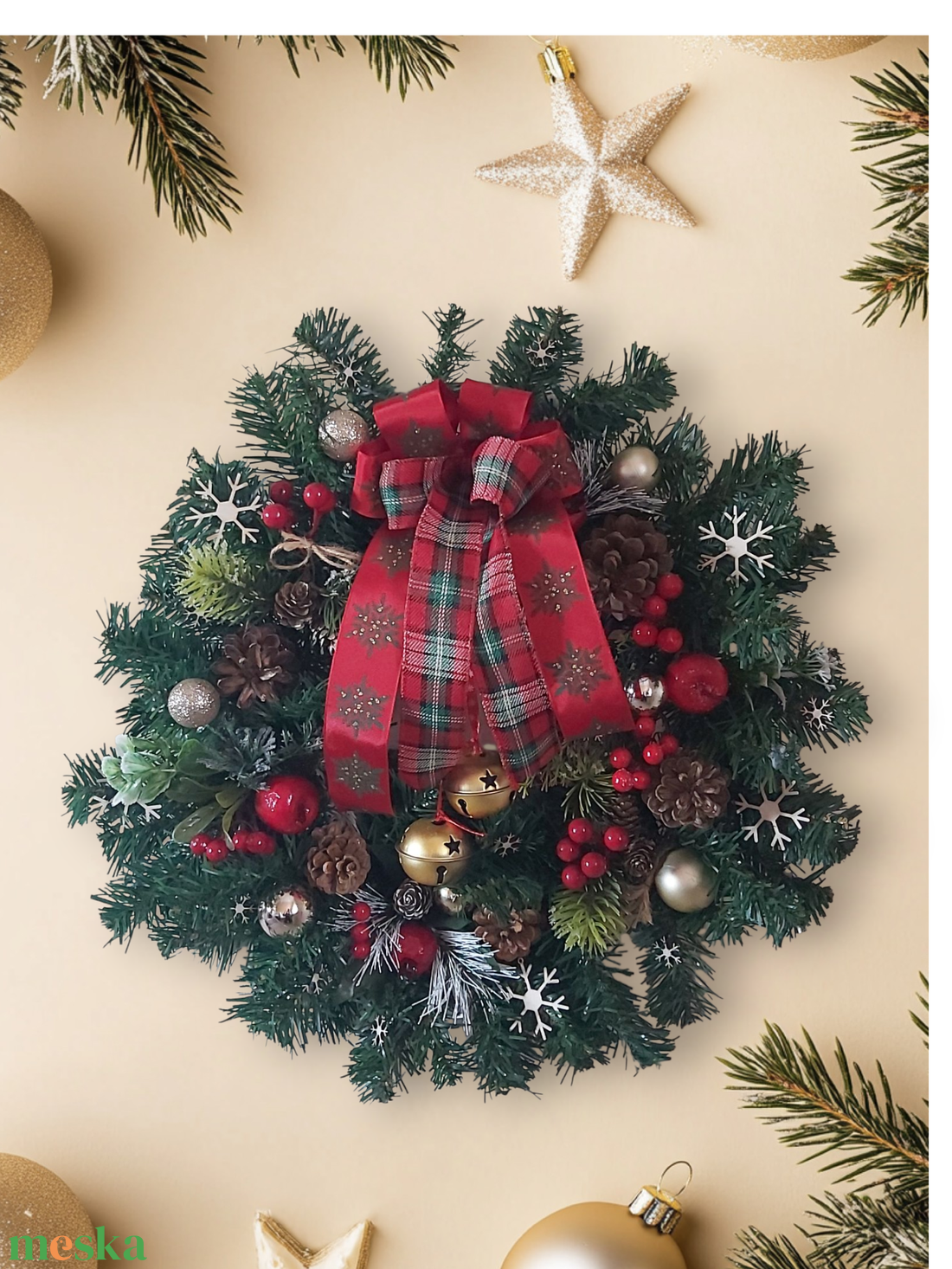 Karácsonyi ajtó kopogtató - karácsony - karácsonyi lakásdekoráció - karácsonyi ajtódíszek - Meska.hu