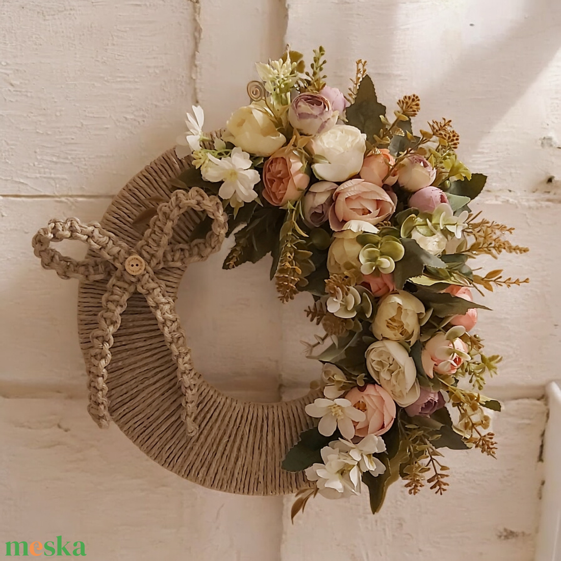 Ajtókopogtató - otthon & életmód - virágdekoráció - virágdíszek - dekor koszorúk, kopogtatók - Meska.hu