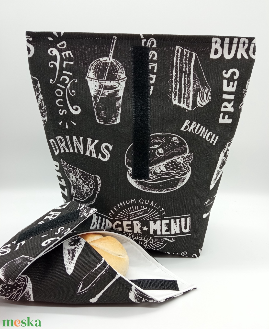 Uzsonnás táska - Lunch bag - Zero waste  - táska & tok - uzsonna- & ebéd tartó - ebéd tasak, doboz - Meska.hu