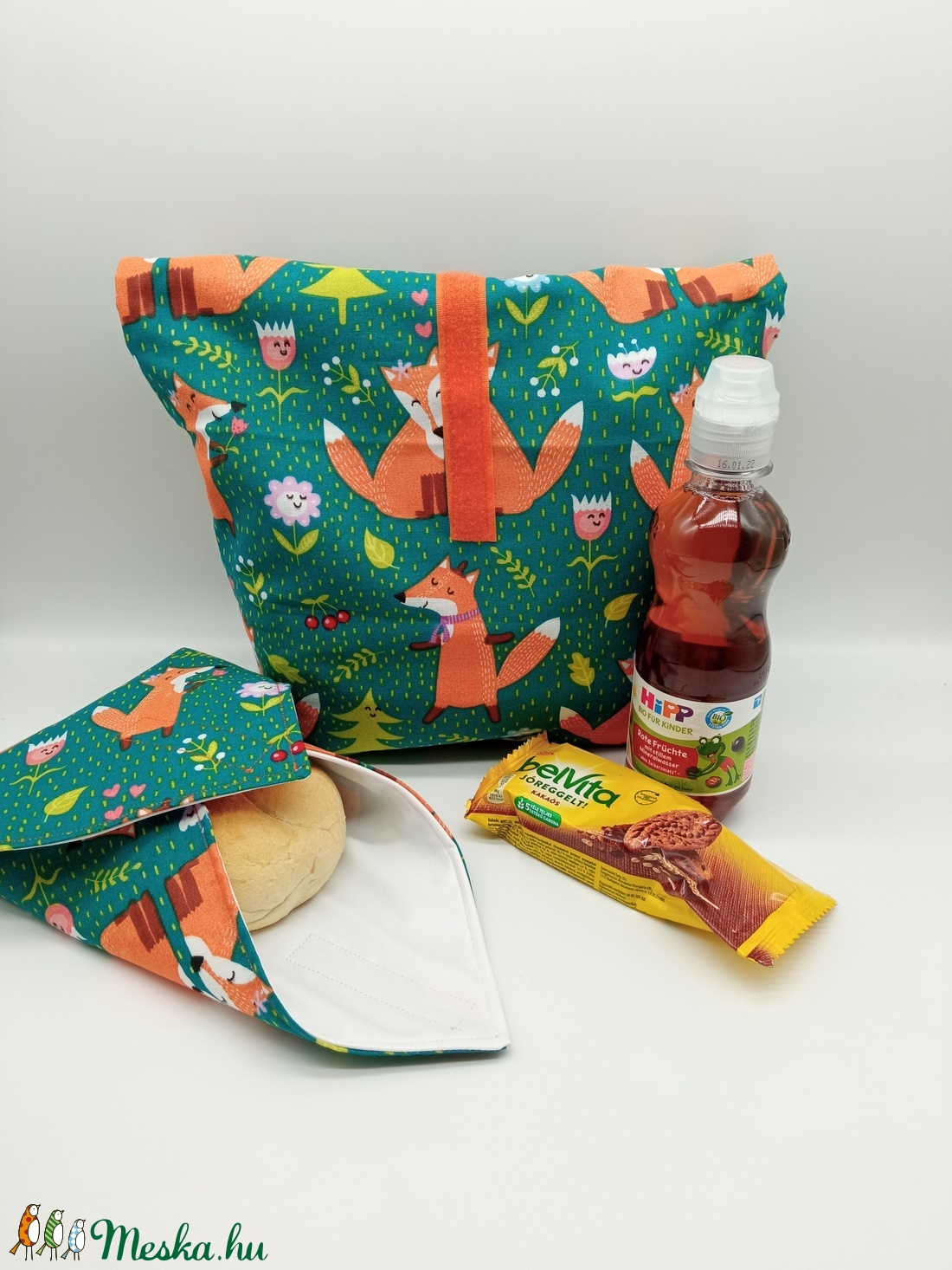 Uzsonnás táska újraszalvétával Lunch bag Zero waste Meska.hu