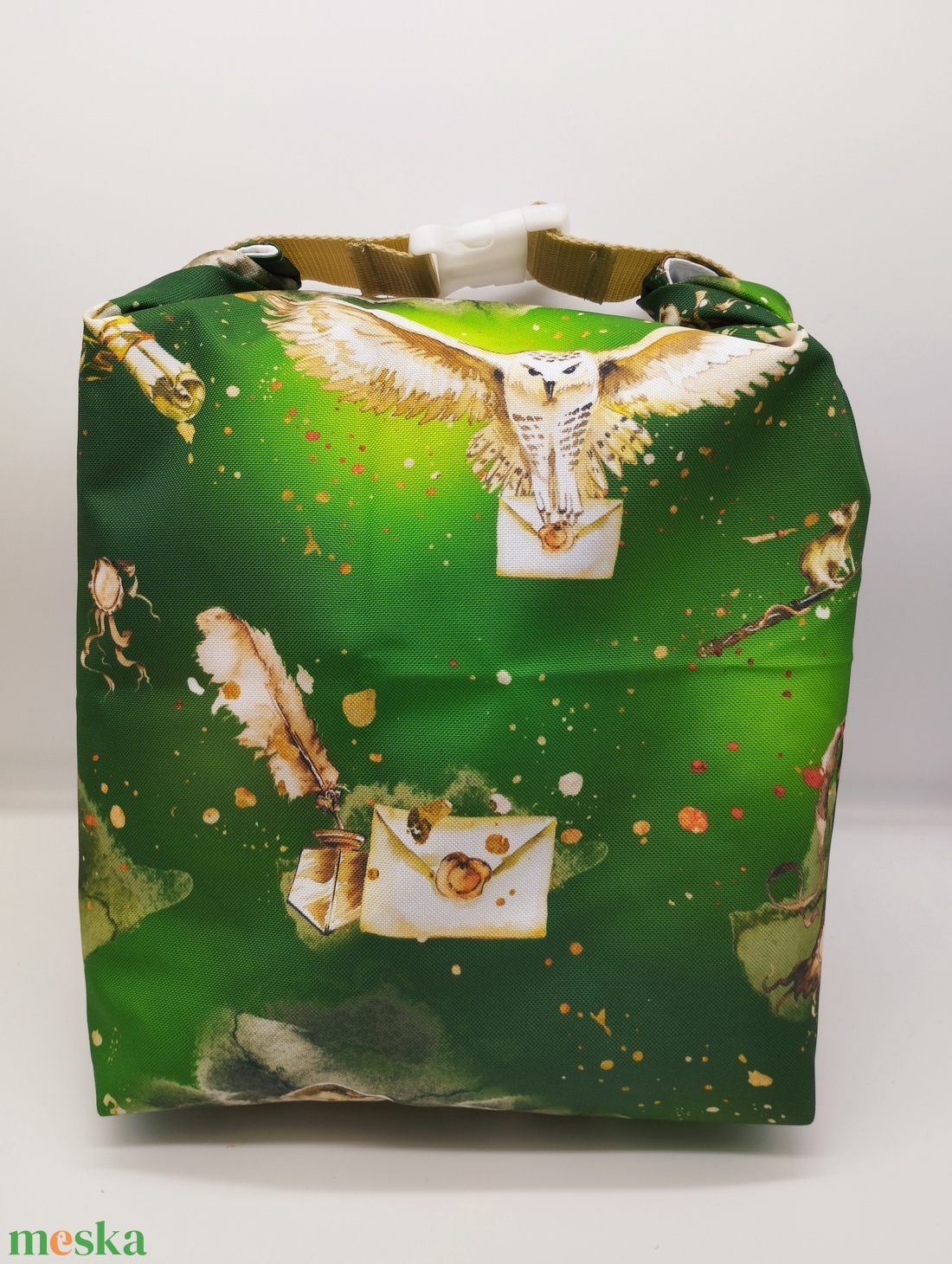 Uzsonnás táska - Rolltop lunch bag - zero waste - táska & tok - uzsonna- & ebéd tartó - ebéd tasak, doboz - Meska.hu