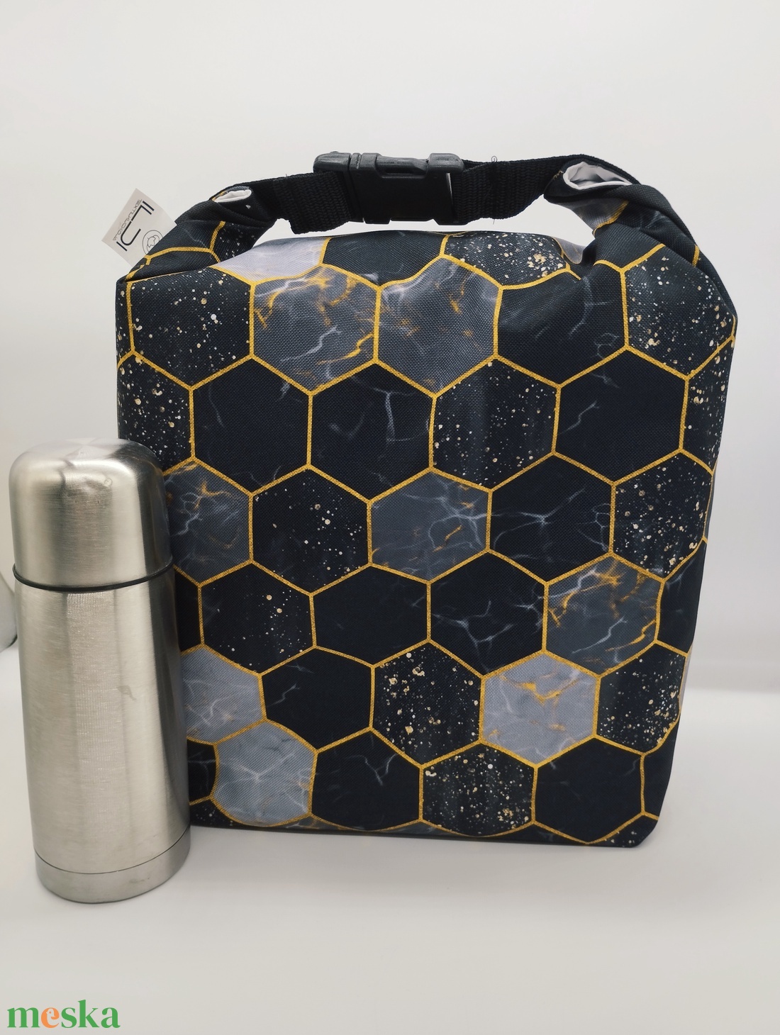 Uzsonnás táska - Roll top Lunch bag - Zero waste  - táska & tok - uzsonna- & ebéd tartó - ebéd tasak, doboz - Meska.hu