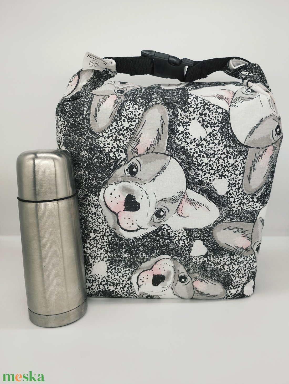 Bulldogos Uzsonnás táska - Roll top Lunch bag - Zero waste - táska & tok - uzsonna- & ebéd tartó - ebéd tasak, doboz - Meska.hu Bulldogos Uzsonnás táska - Roll top Lunch bag - Zero waste - táska & tok - uzsonna- & ebéd tartó - ebéd tasak, doboz - Meska.hu