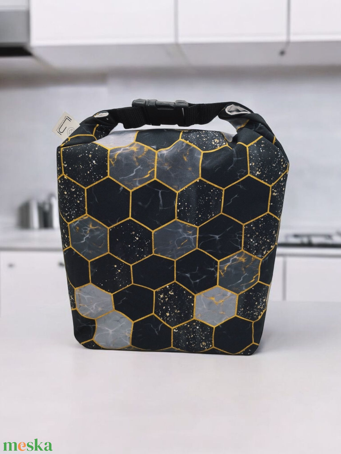 Uzsonnás táska - Roll top Lunch bag - Zero waste  - táska & tok - uzsonna- & ebéd tartó - ebéd tasak, doboz - Meska.hu