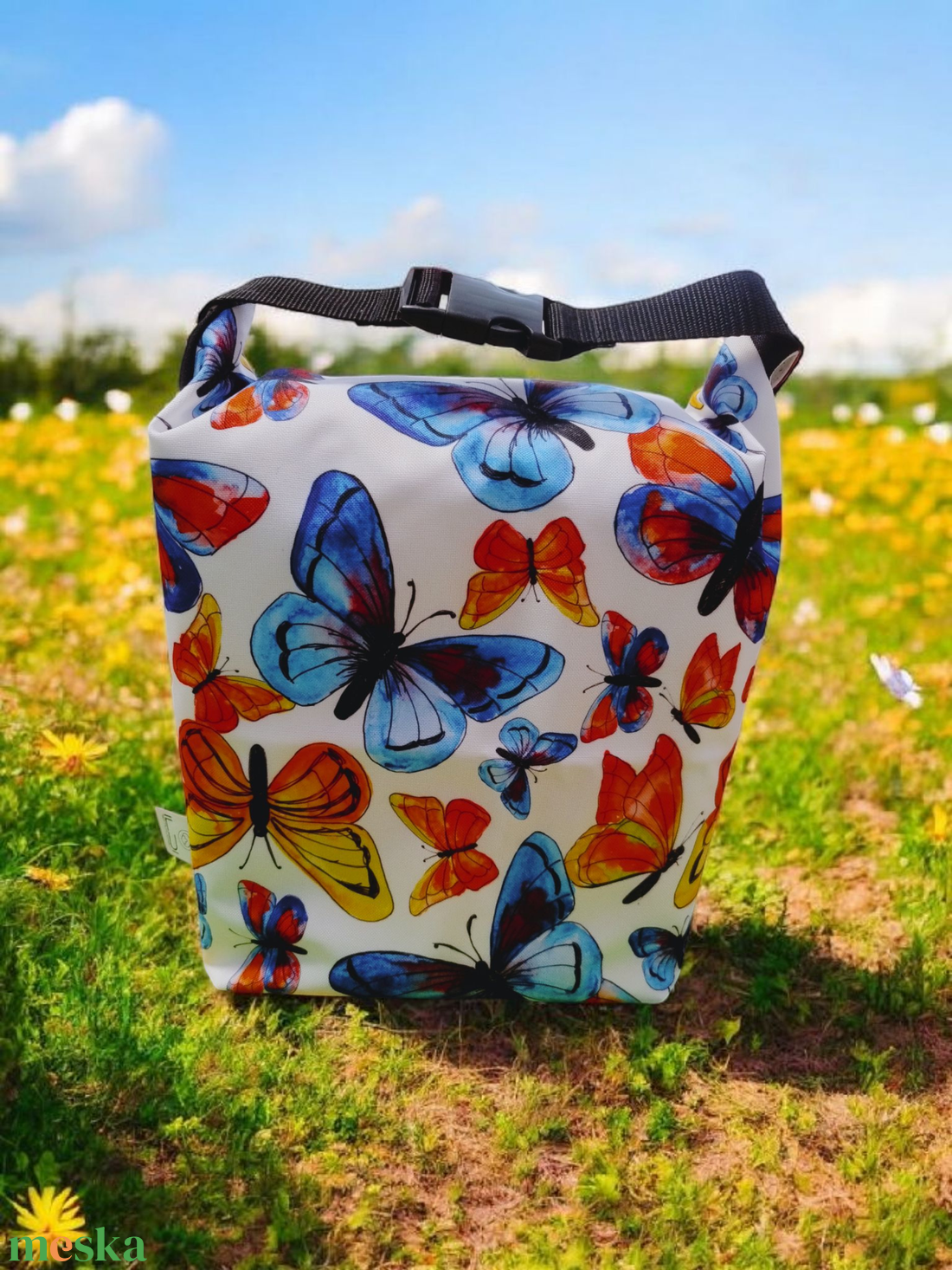 Uzsonnás táska - Roll top Lunch bag - Zero waste  - táska & tok - uzsonna- & ebéd tartó - ebéd tasak, doboz - Meska.hu