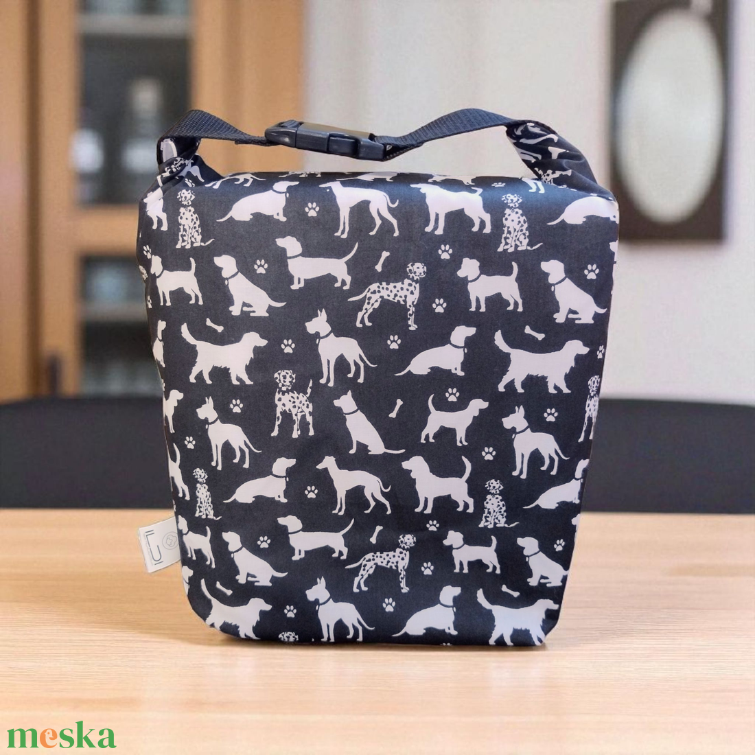 Kutyás Uzsonnás táska - Roll top Lunch bag - Zero waste  - táska & tok - uzsonna- & ebéd tartó - ebéd tasak, doboz - Meska.hu