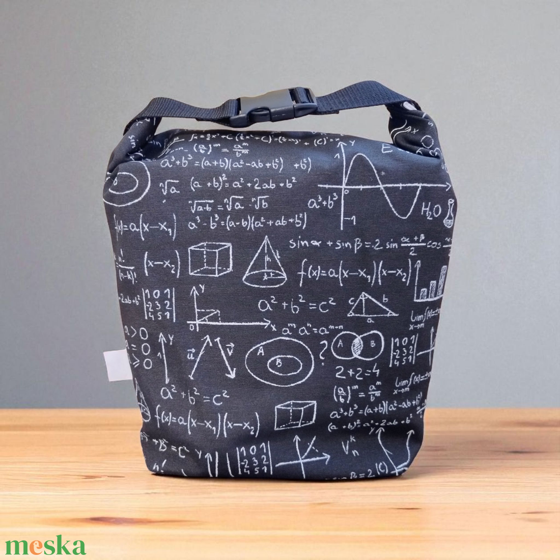 Matekos Uzsonnás táska - Roll top Lunch bag - Zero waste  - táska & tok - uzsonna- & ebéd tartó - ebéd tasak, doboz - Meska.hu