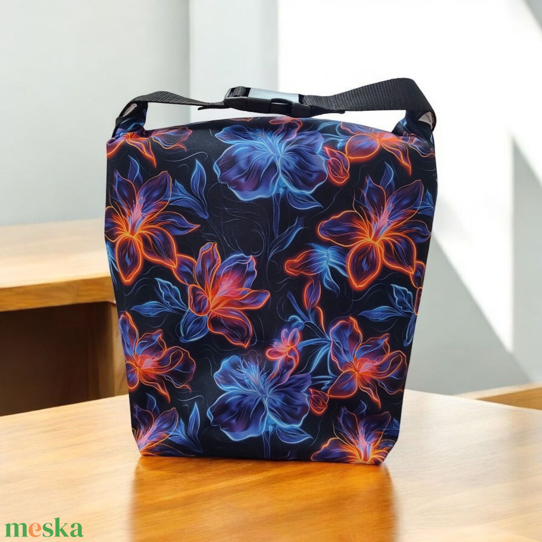  Uzsonnás táska - Roll top Lunch bag - Zero waste  - táska & tok - uzsonna- & ebéd tartó - ebéd tasak, doboz - Meska.hu