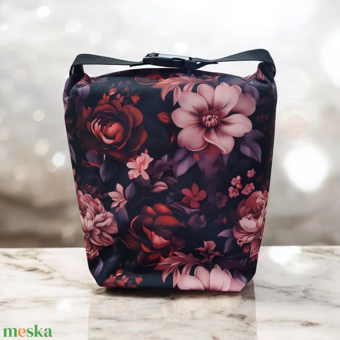  Uzsonnás táska - Roll top Lunch bag - Zero waste  - táska & tok - uzsonna- & ebéd tartó - ebéd tasak, doboz - Meska.hu