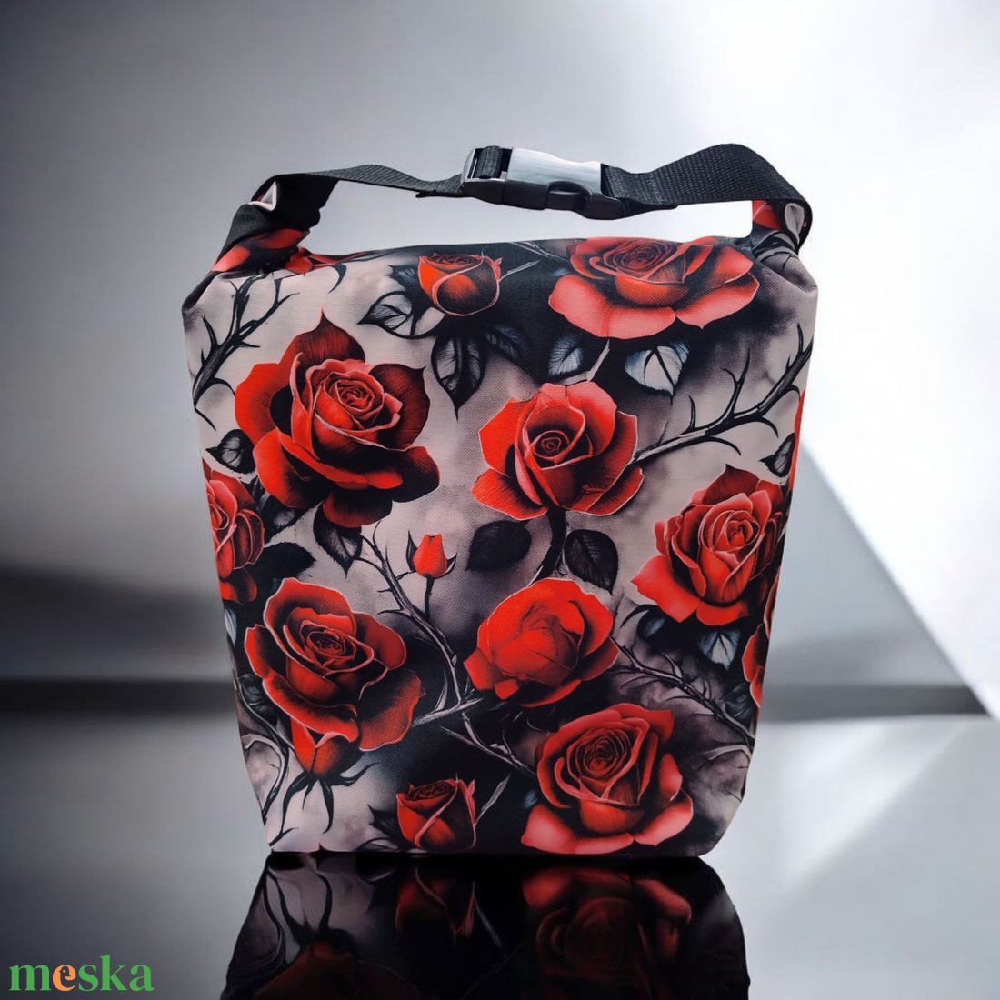 Uzsonnás táska - Roll top Lunch bag - Zero waste  - táska & tok - uzsonna- & ebéd tartó - ebéd tasak, doboz - Meska.hu