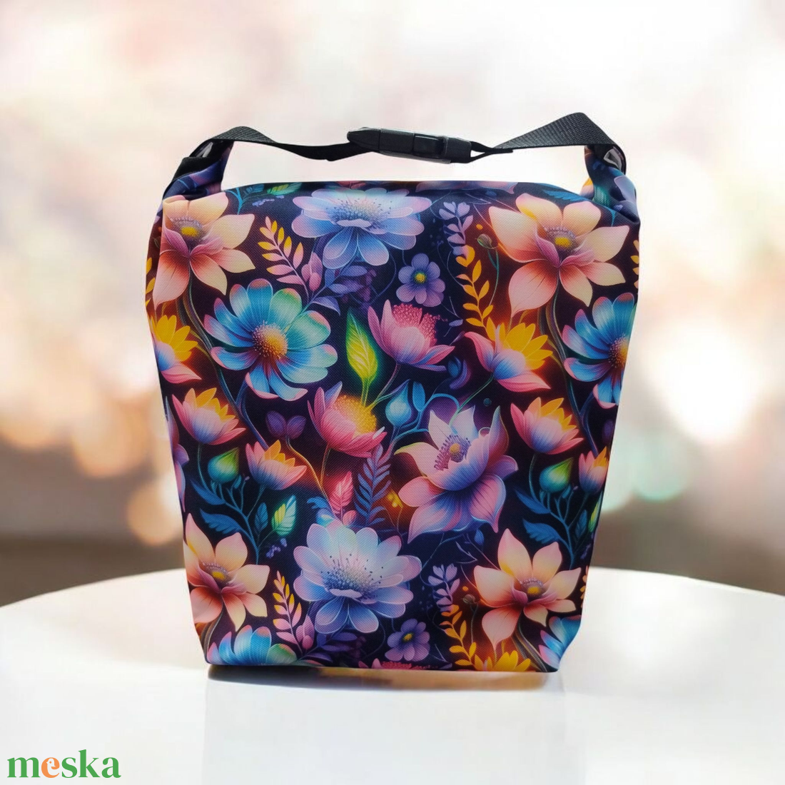 Uzsonnás táska - Roll top Lunch bag - Zero waste  - táska & tok - uzsonna- & ebéd tartó - ebéd tasak, doboz - Meska.hu