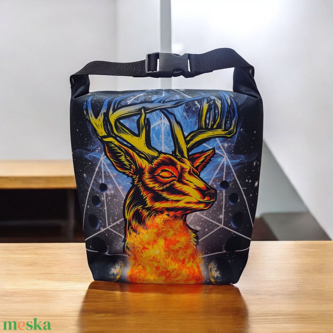 Uzsonnás táska - Roll top Lunch bag - Zero waste  - táska & tok - uzsonna- & ebéd tartó - ebéd tasak, doboz - Meska.hu