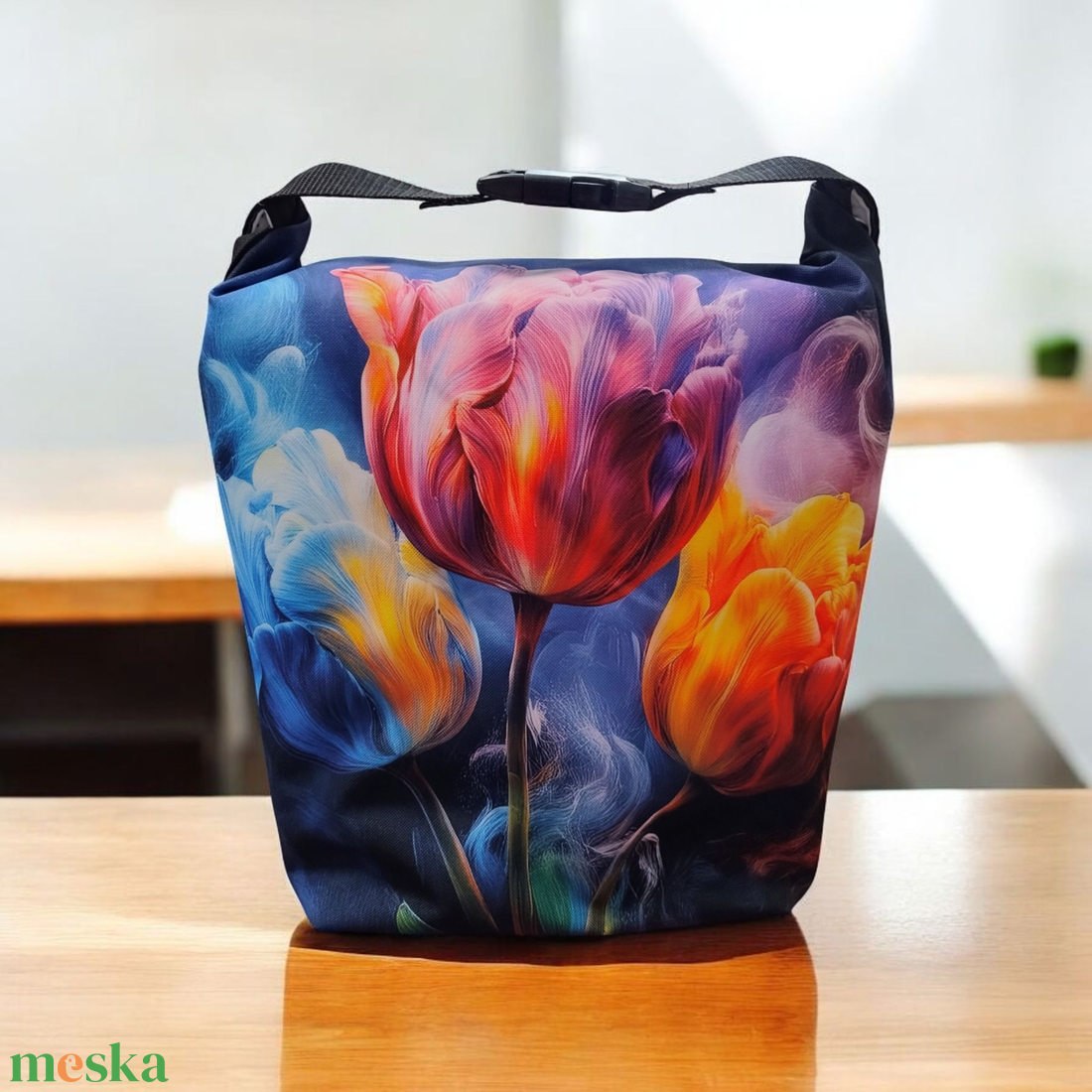 Uzsonnás táska - Roll top Lunch bag - Zero waste  - táska & tok - uzsonna- & ebéd tartó - ebéd tasak, doboz - Meska.hu