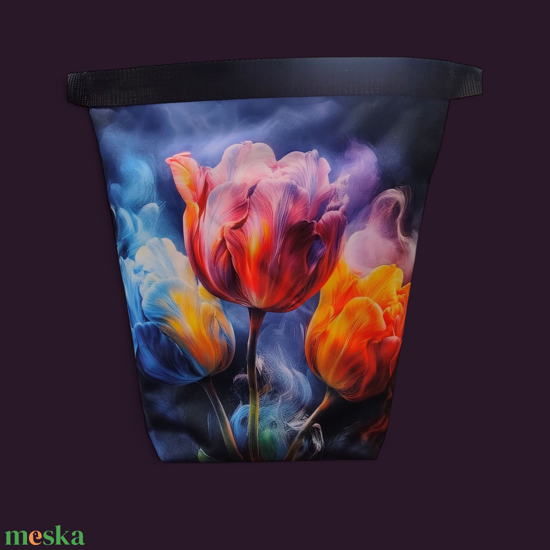 Uzsonnás táska - Roll top Lunch bag - Zero waste  - táska & tok - uzsonna- & ebéd tartó - ebéd tasak, doboz - Meska.hu