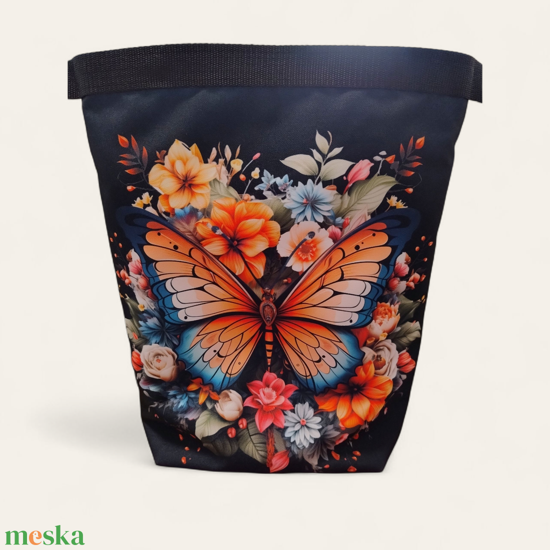 Uzsonnás táska - Roll top Lunch bag - Zero waste  - táska & tok - uzsonna- & ebéd tartó - ebéd tasak, doboz - Meska.hu