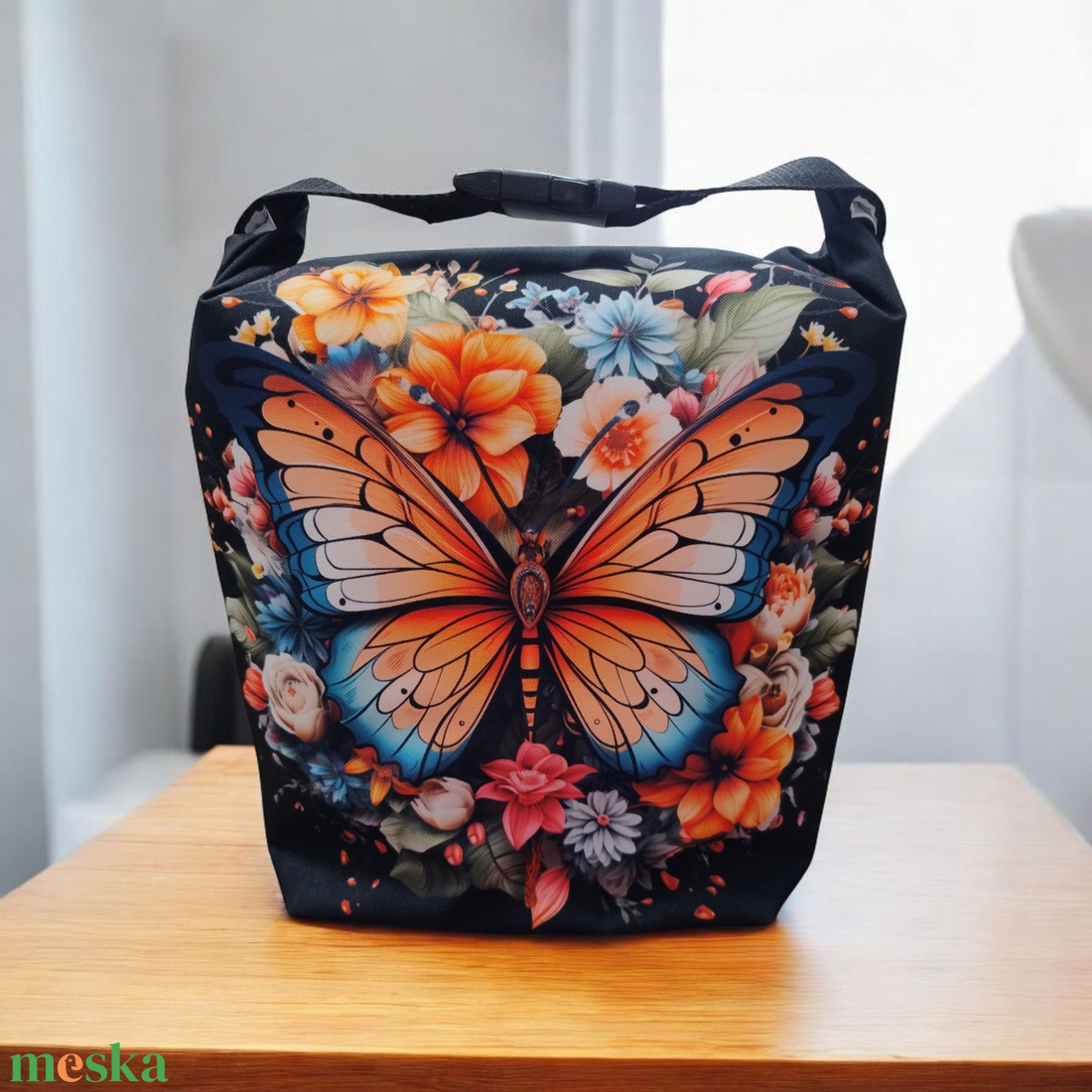 Uzsonnás táska - Roll top Lunch bag - Zero waste  - táska & tok - uzsonna- & ebéd tartó - ebéd tasak, doboz - Meska.hu