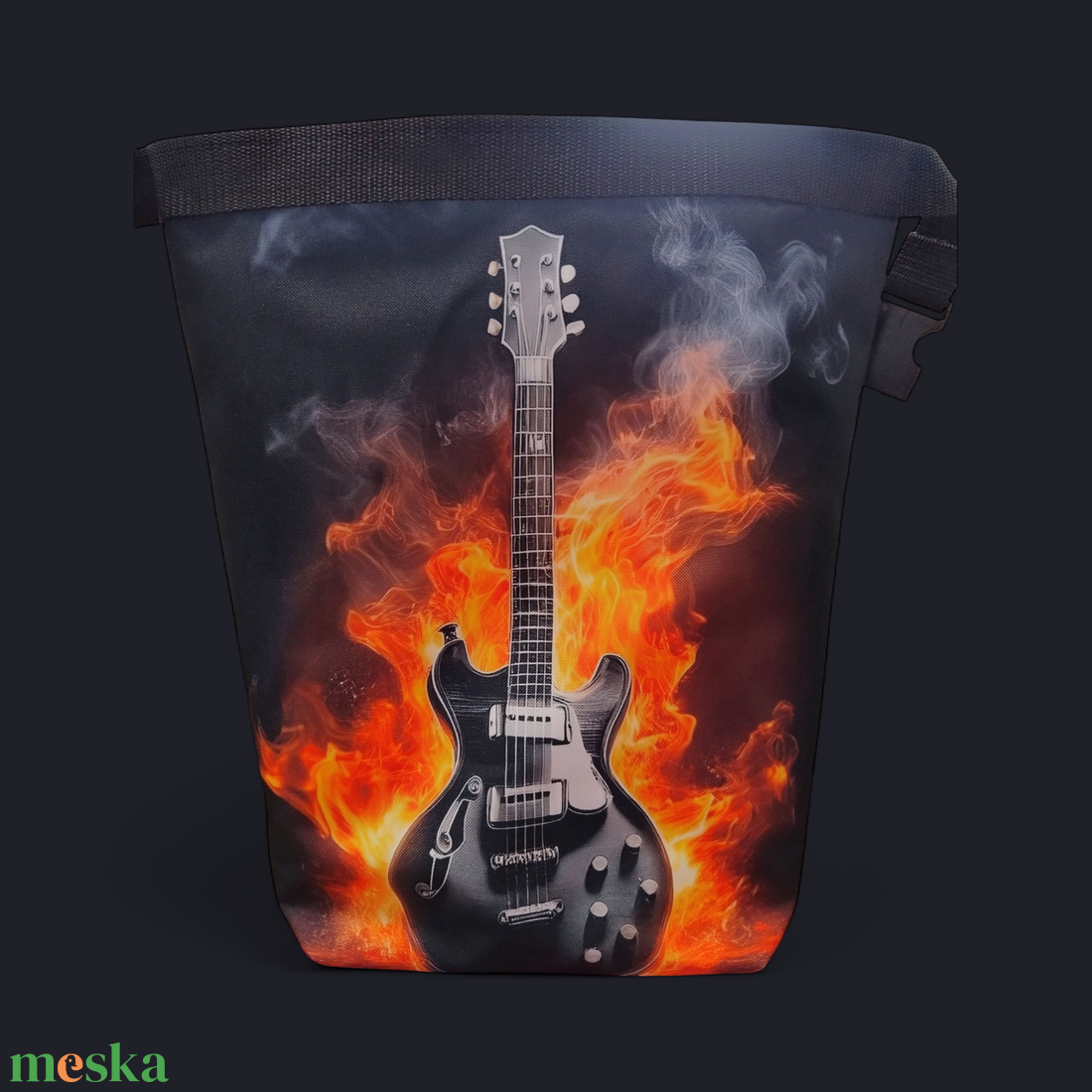 Gitáros Uzsonnás táska - Roll top Lunch bag - Zero waste  - táska & tok - uzsonna- & ebéd tartó - ebéd tasak, doboz - Meska.hu