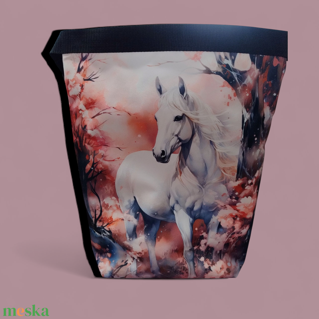 Lovas Uzsonnás táska - Roll top Lunch bag - Zero waste  - táska & tok - uzsonna- & ebéd tartó - ebéd tasak, doboz - Meska.hu