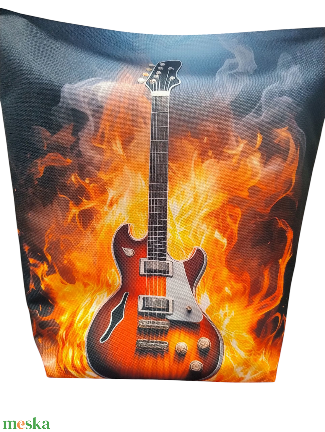 Gitáros Uzsonnás táska - Roll top Lunch bag - Zero waste  - táska & tok - uzsonna- & ebéd tartó - ebéd tasak, doboz - Meska.hu