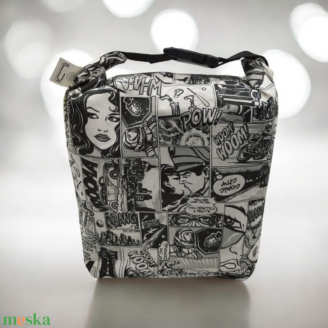  Uzsonnás táska - Roll top Lunch bag - Zero waste  - táska & tok - uzsonna- & ebéd tartó - ebéd tasak, doboz - Meska.hu