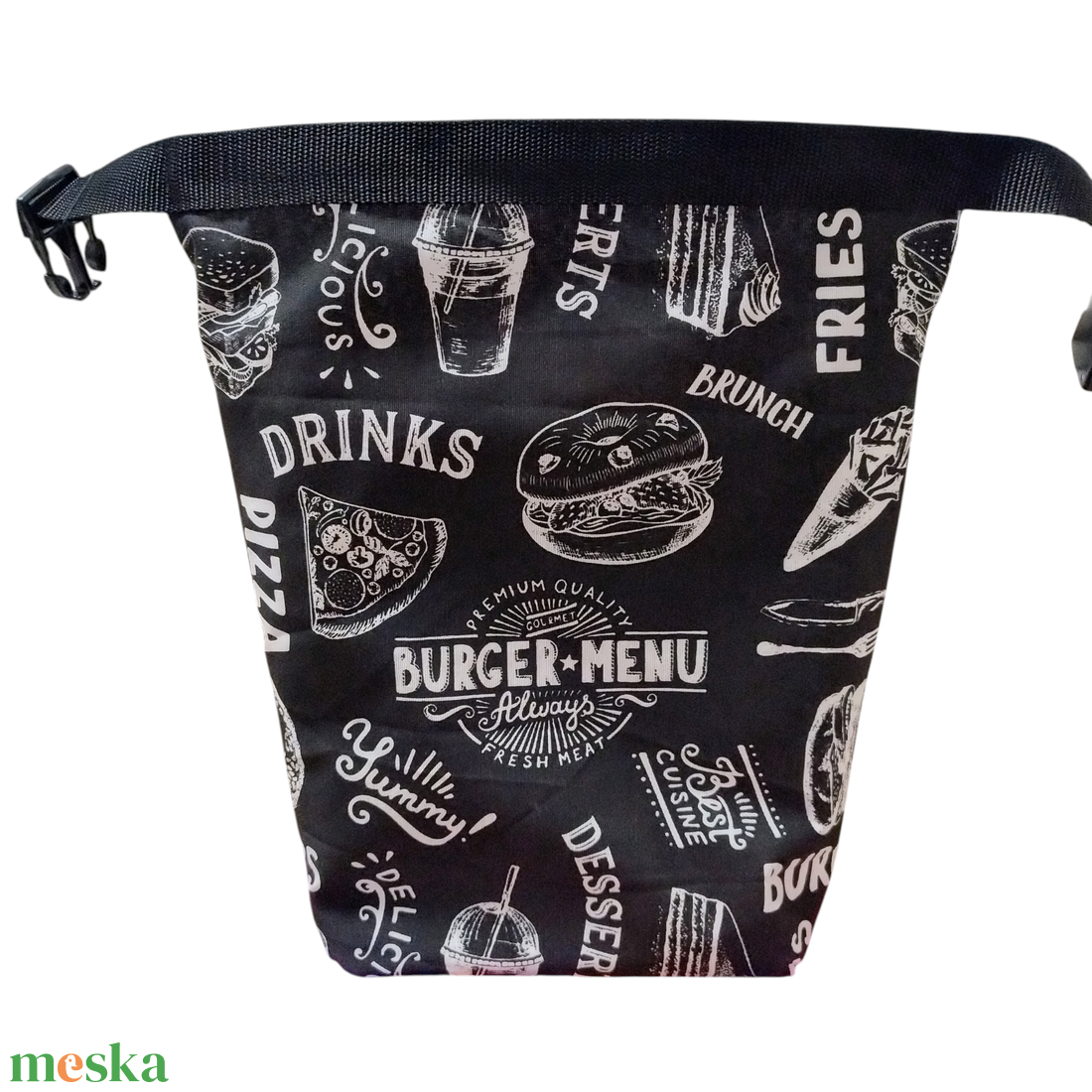 Uzsonnás táska - Rolltop lunch bag - zero waste - táska & tok - uzsonna- & ebéd tartó - ebéd tasak, doboz - Meska.hu