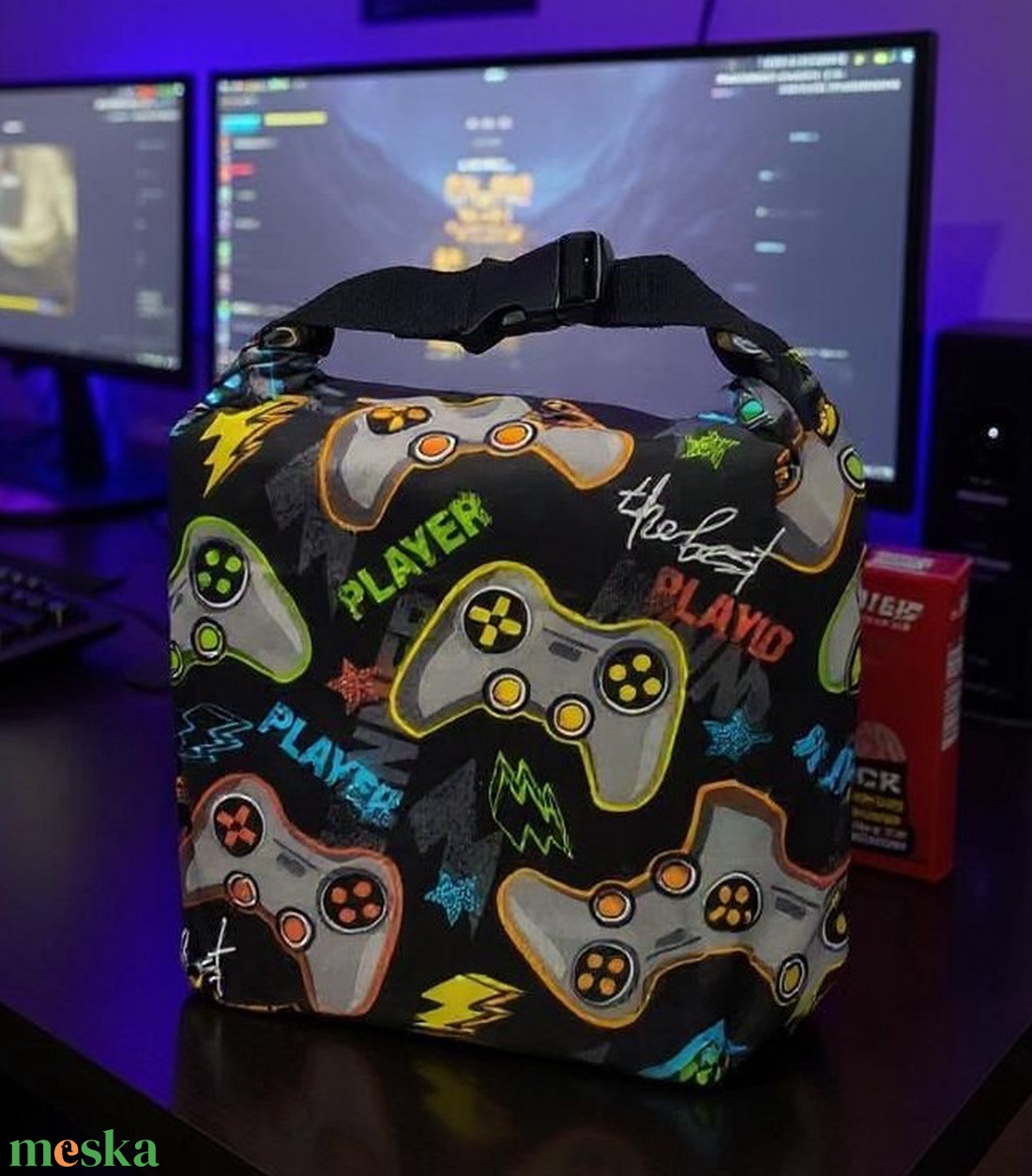 Uzsonnás táska - Rolltop lunch bag - zero waste - táska & tok - uzsonna- & ebéd tartó - ebéd tasak, doboz - Meska.hu