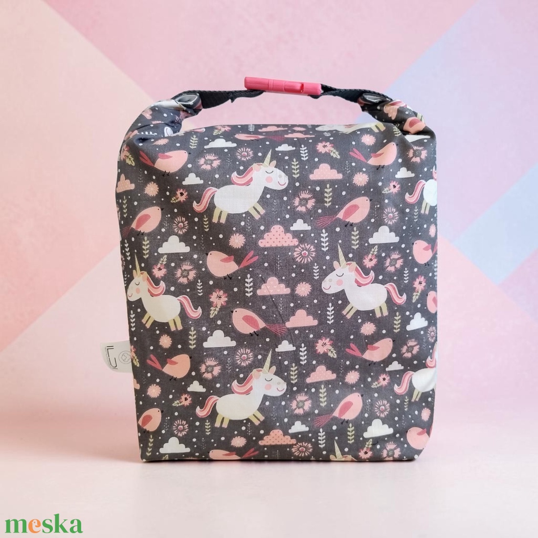 Uzsonnás táska - Rolltop lunch bag - zero waste - táska & tok - uzsonna- & ebéd tartó - ebéd tasak, doboz - Meska.hu