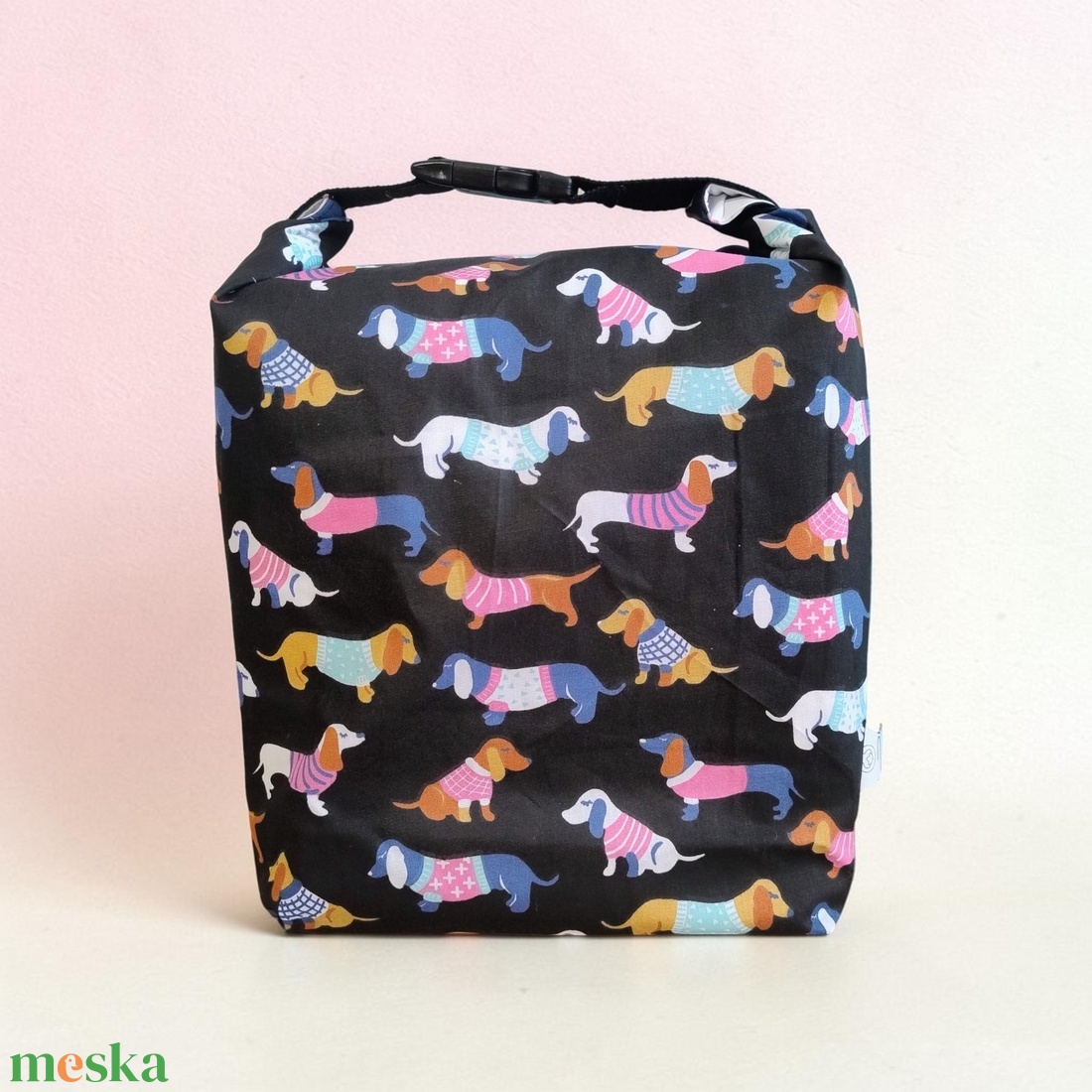 Uzsonnás táska - Rolltop lunch bag - zero waste - táska & tok - uzsonna- & ebéd tartó - ebéd tasak, doboz - Meska.hu