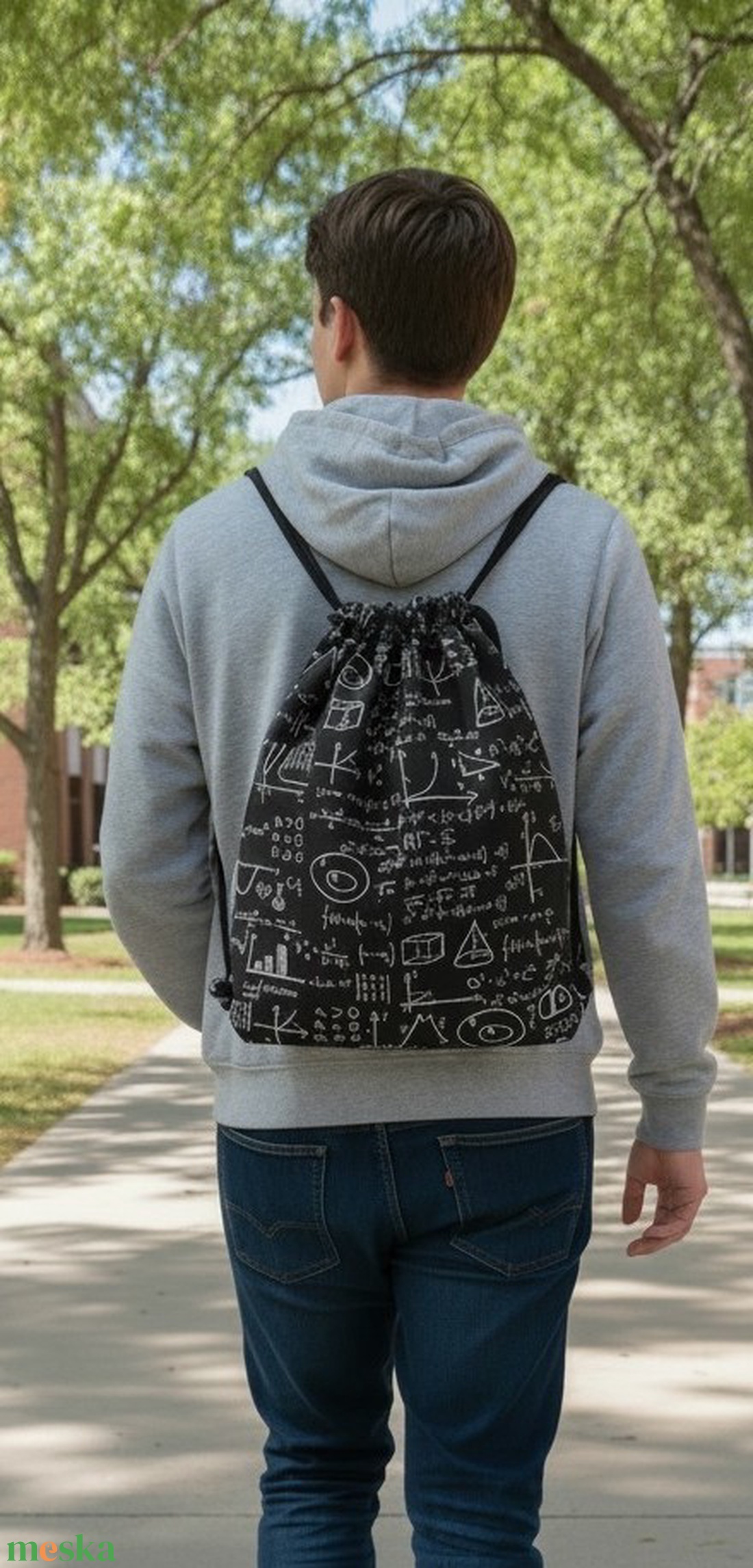 Matekos mintás gymbag - tornazsák - táska & tok - hátizsák - tornazsák, gymbag - Meska.hu