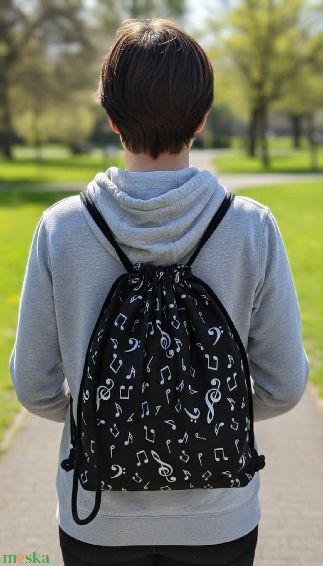 Hangjegyek mintás gymbag - tornazsák - táska & tok - hátizsák - tornazsák, gymbag - Meska.hu