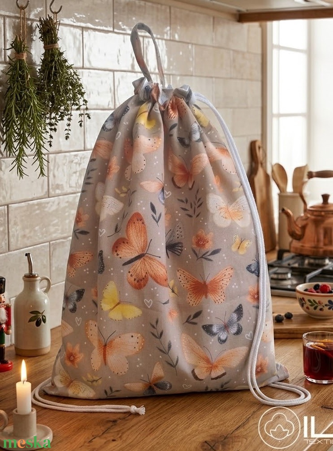 Frissentartó kenyeres zsák, péksütemény zsák - táska & tok - bevásárlás & shopper táska - kenyeres zsák - Meska.hu