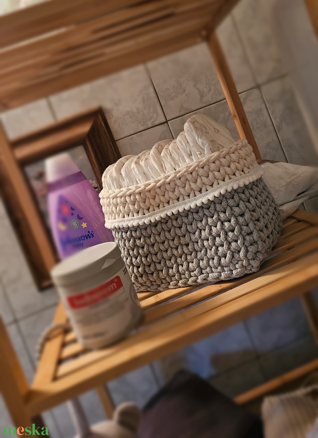 Babaváró szett - baba - mama - pelenkázó, babafürdető kellékek - pelenkázó neszeszer, pelenkatartó - Meska.hu