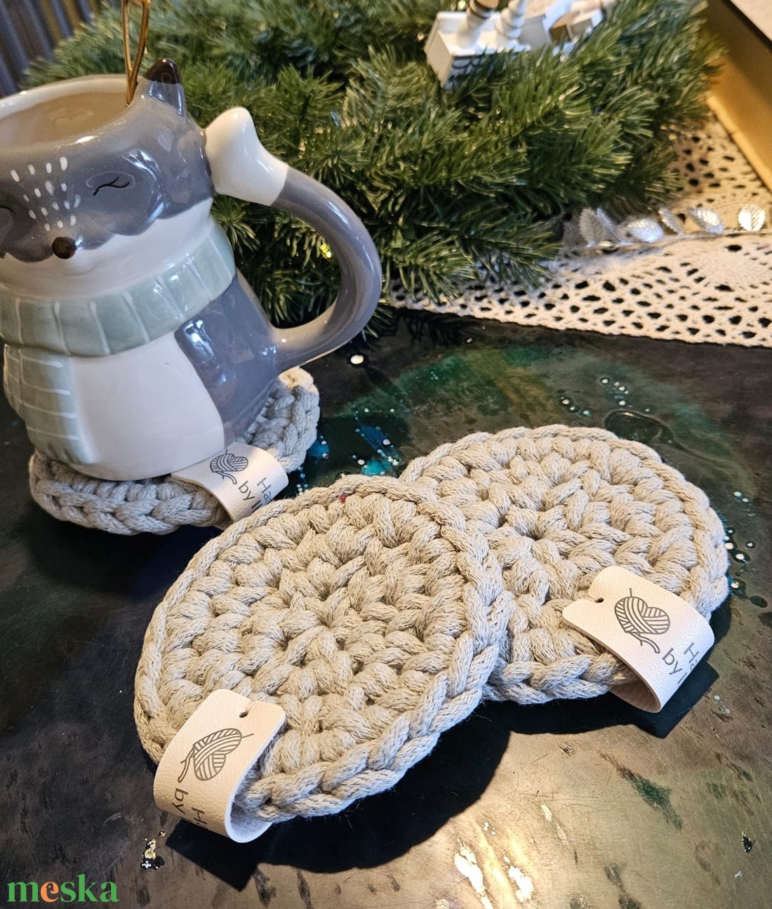 Horgolt poháralátét - otthon & életmód - konyhafelszerelés, tálalás - tálalás - tányér- és poháralátét - Meska.hu