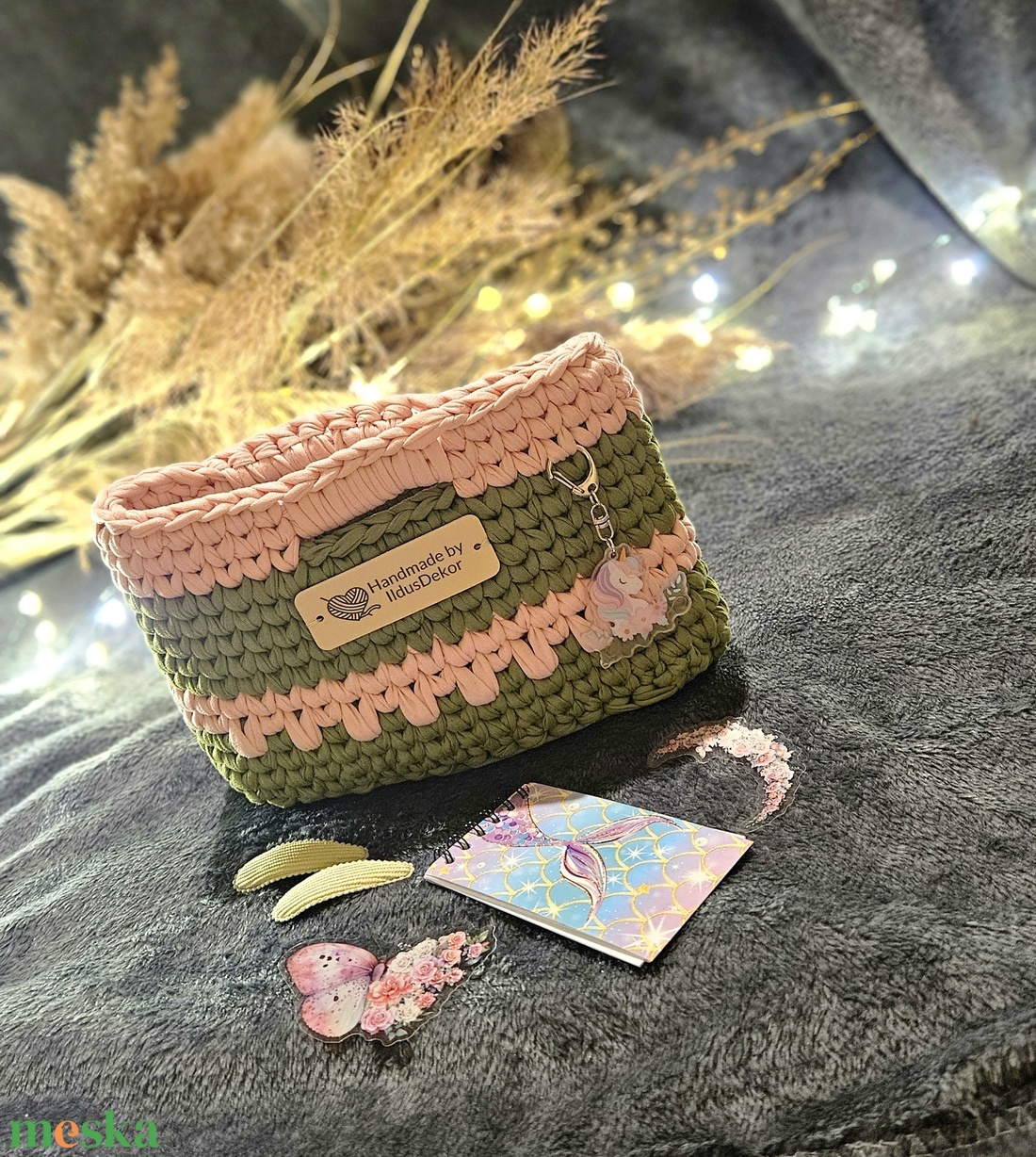 Horgolt kislány táska �� - táska & tok - pénztárca & más tok - pénztárca - gyerek pénztárca - Meska.hu