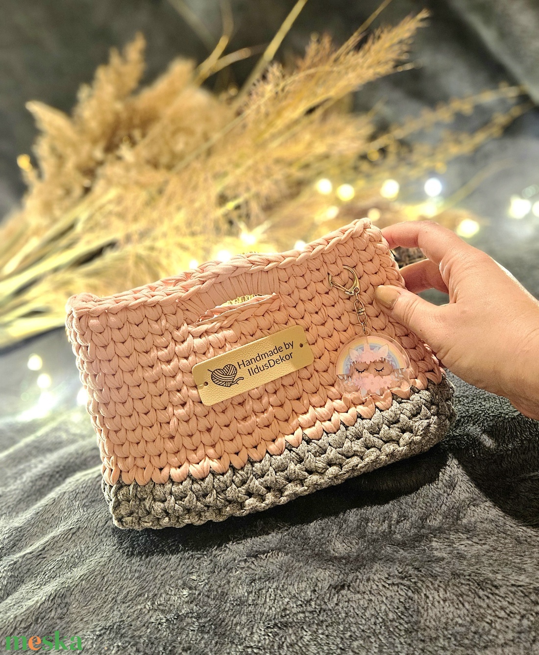 Horgolt kislány táska �� - táska & tok - pénztárca & más tok - pénztárca - gyerek pénztárca - Meska.hu