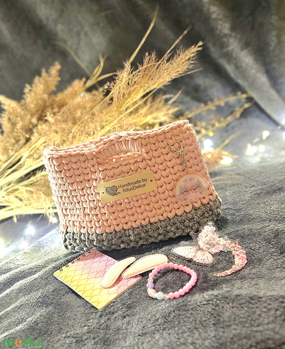 Horgolt kislány táska �� - táska & tok - pénztárca & más tok - pénztárca - gyerek pénztárca - Meska.hu