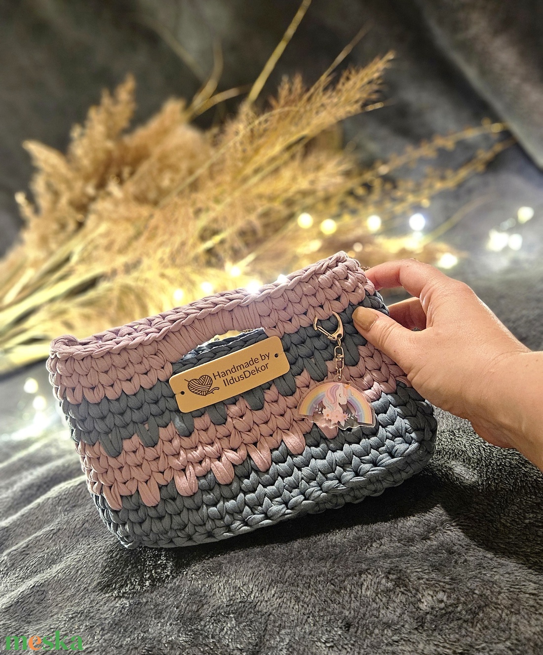 Horgolt kislány táska �� - táska & tok - pénztárca & más tok - pénztárca - gyerek pénztárca - Meska.hu