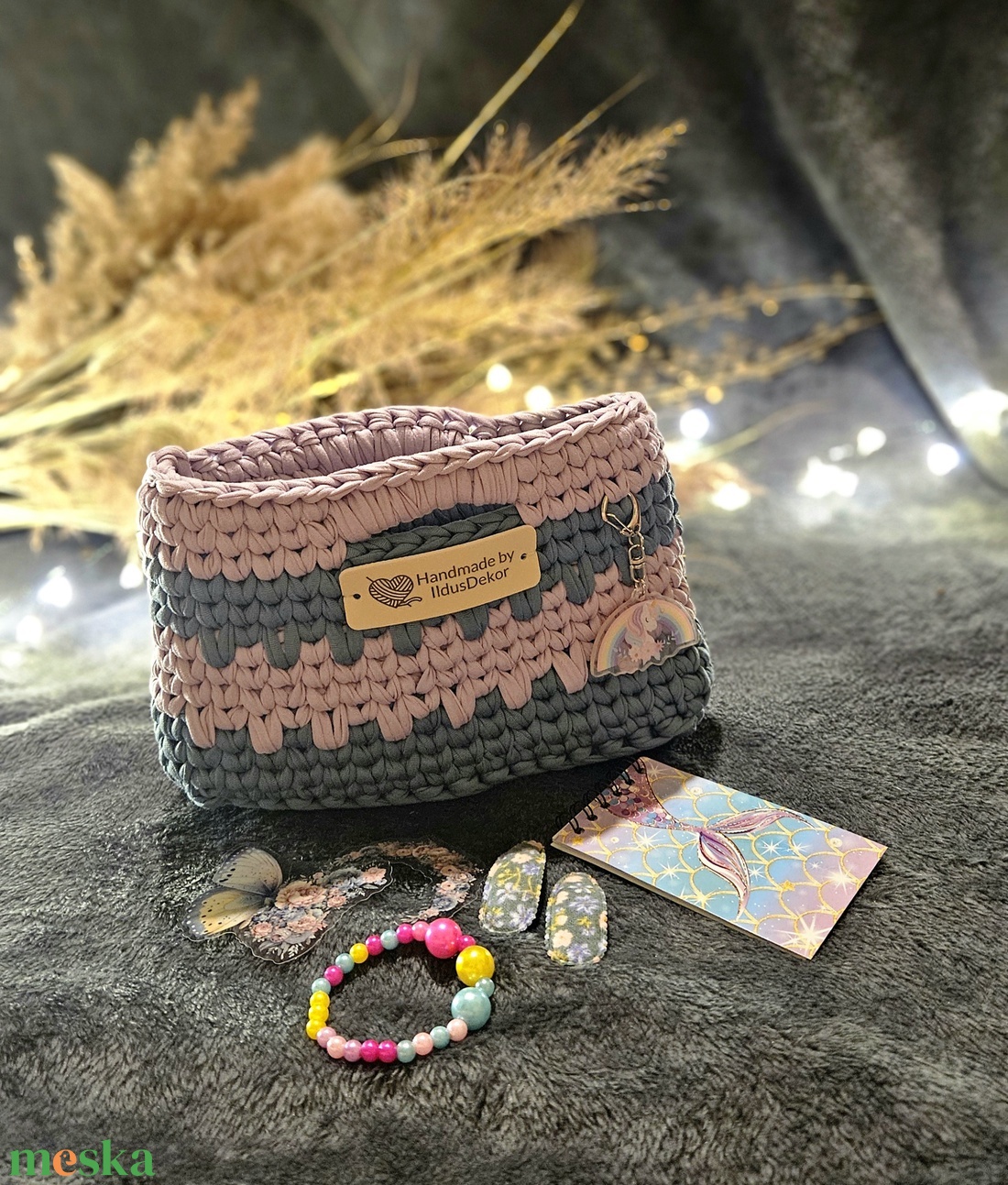 Horgolt kislány táska �� - táska & tok - pénztárca & más tok - pénztárca - gyerek pénztárca - Meska.hu