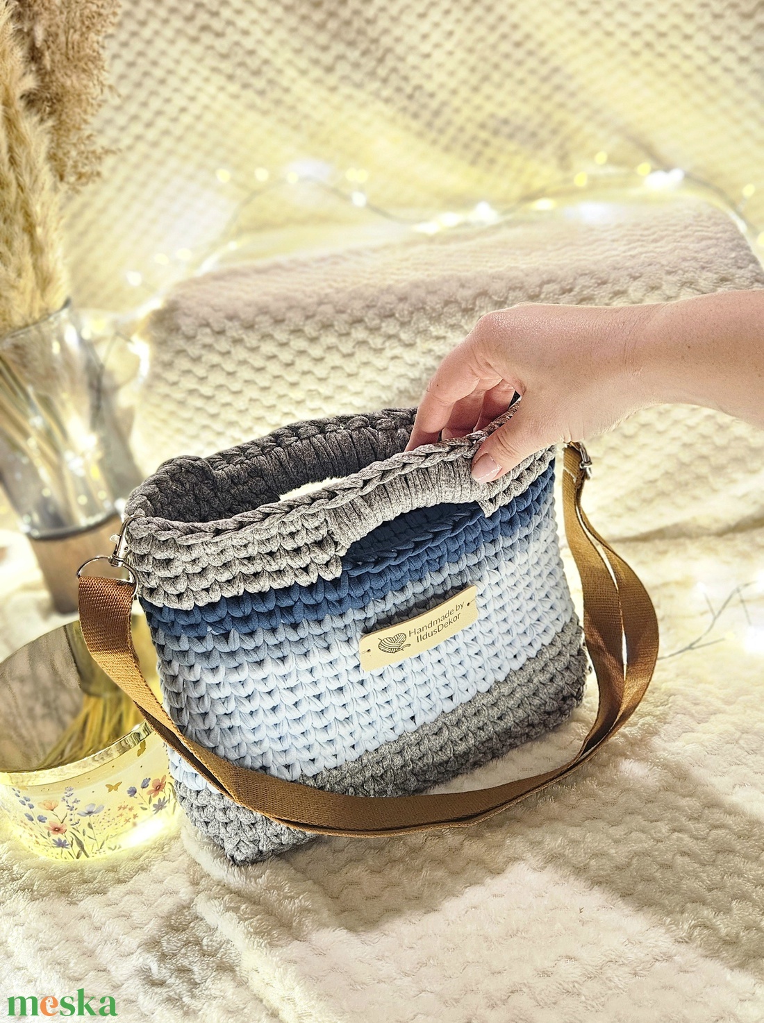 Horgolt Női táska  - táska & tok - pénztárca & más tok - pénztárca - női pénztárca - Meska.hu