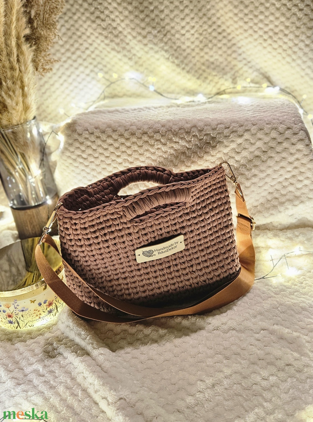 Horgolt Női táska  - táska & tok - pénztárca & más tok - pénztárca - női pénztárca - Meska.hu