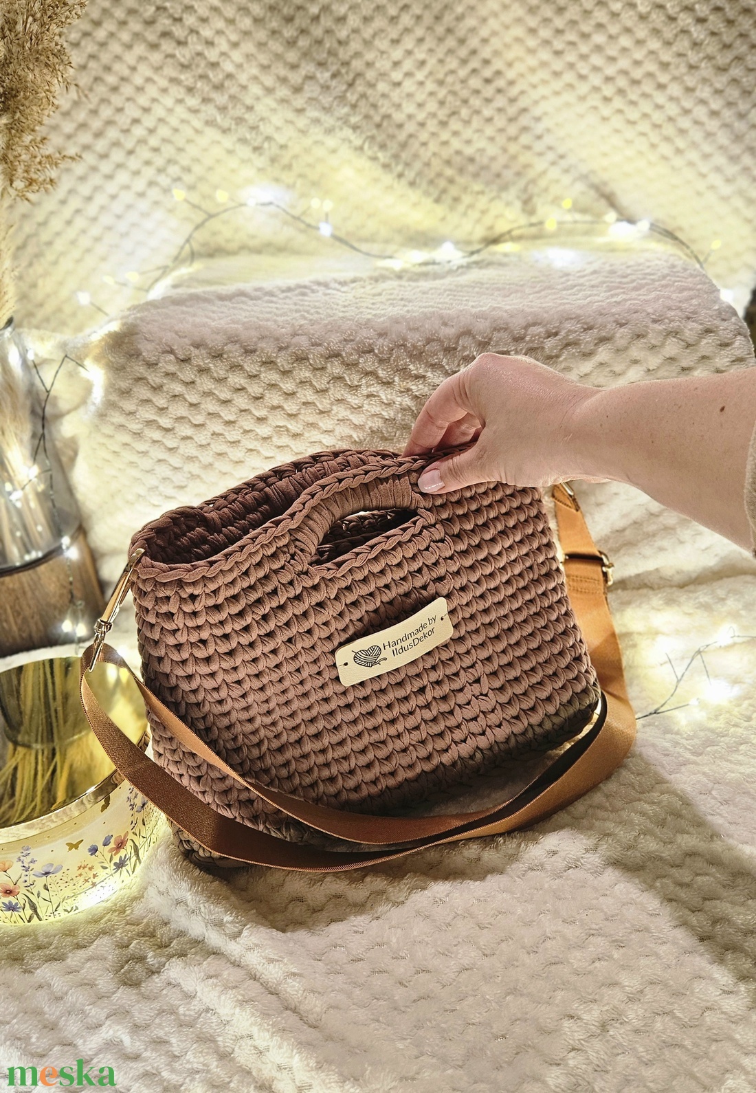 Horgolt Női táska  - táska & tok - pénztárca & más tok - pénztárca - női pénztárca - Meska.hu