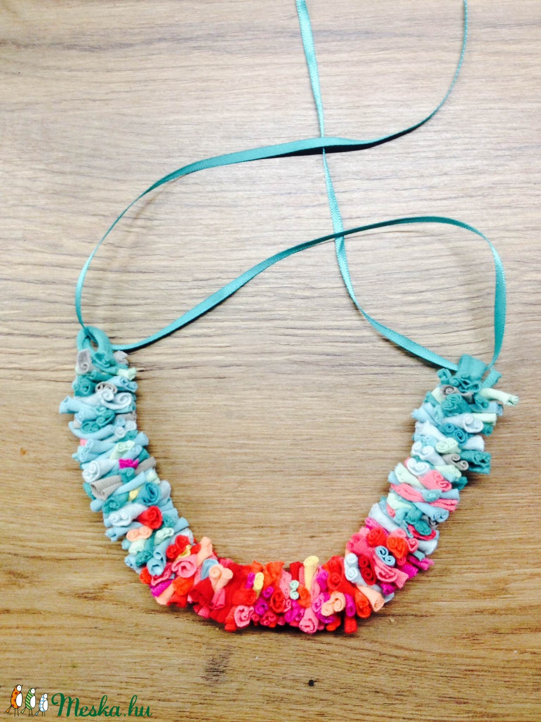 textil nyaklánc - ékszer - nyaklánc - statement nyaklánc - Meska.hu