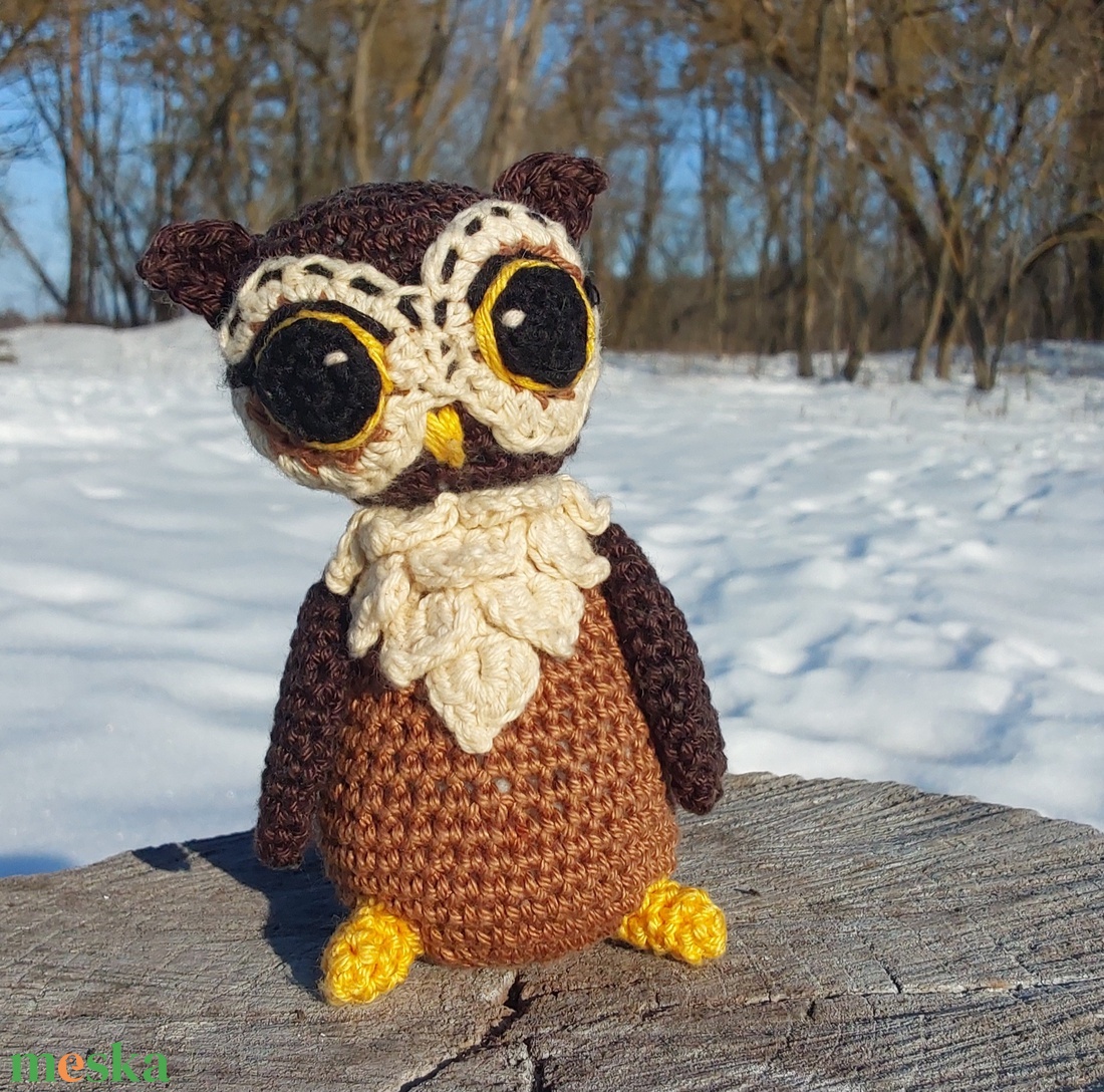 Horgolt bagoly - játék & sport - plüssállat & játékfigura - bagoly - Meska.hu