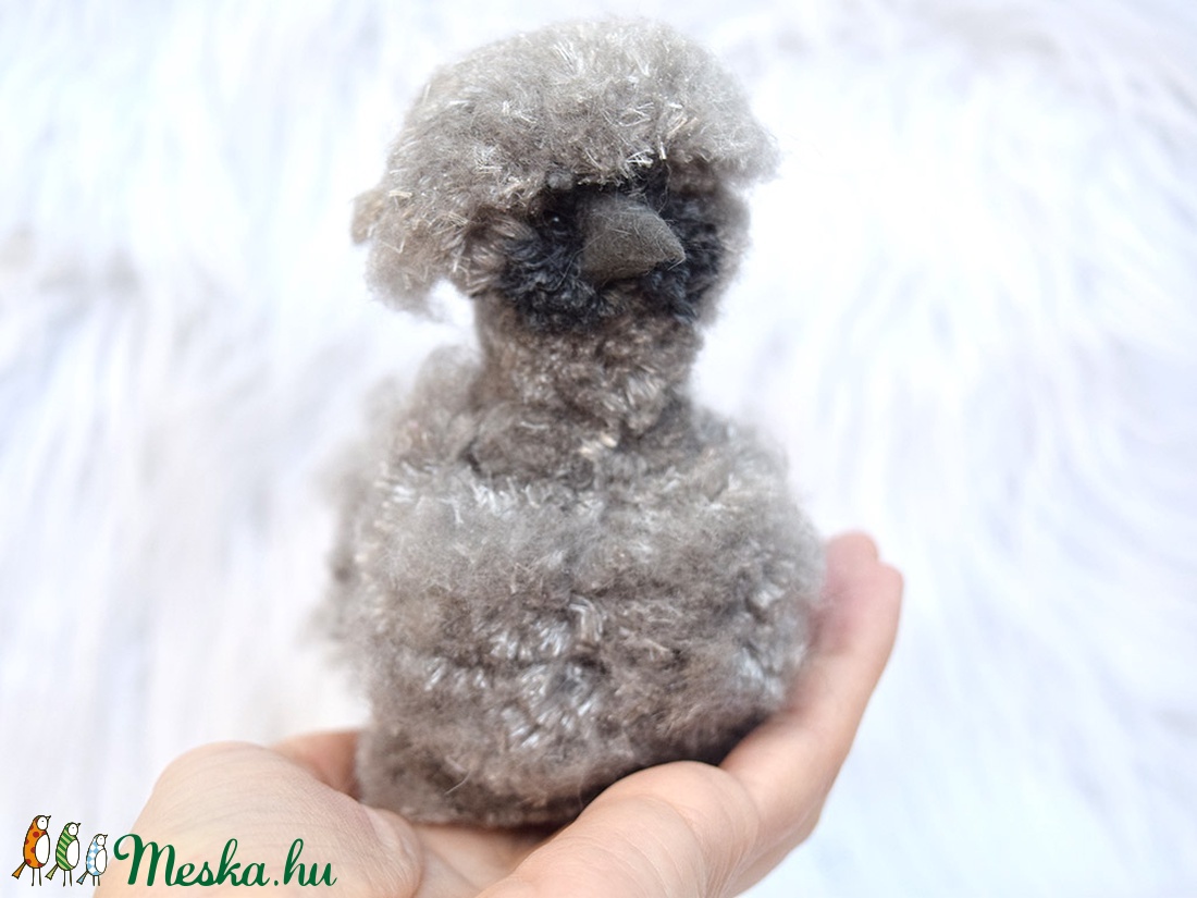 Selyemtyúk - szürke/ezüst - otthon & életmód - dekoráció - dísztárgy - Meska.hu