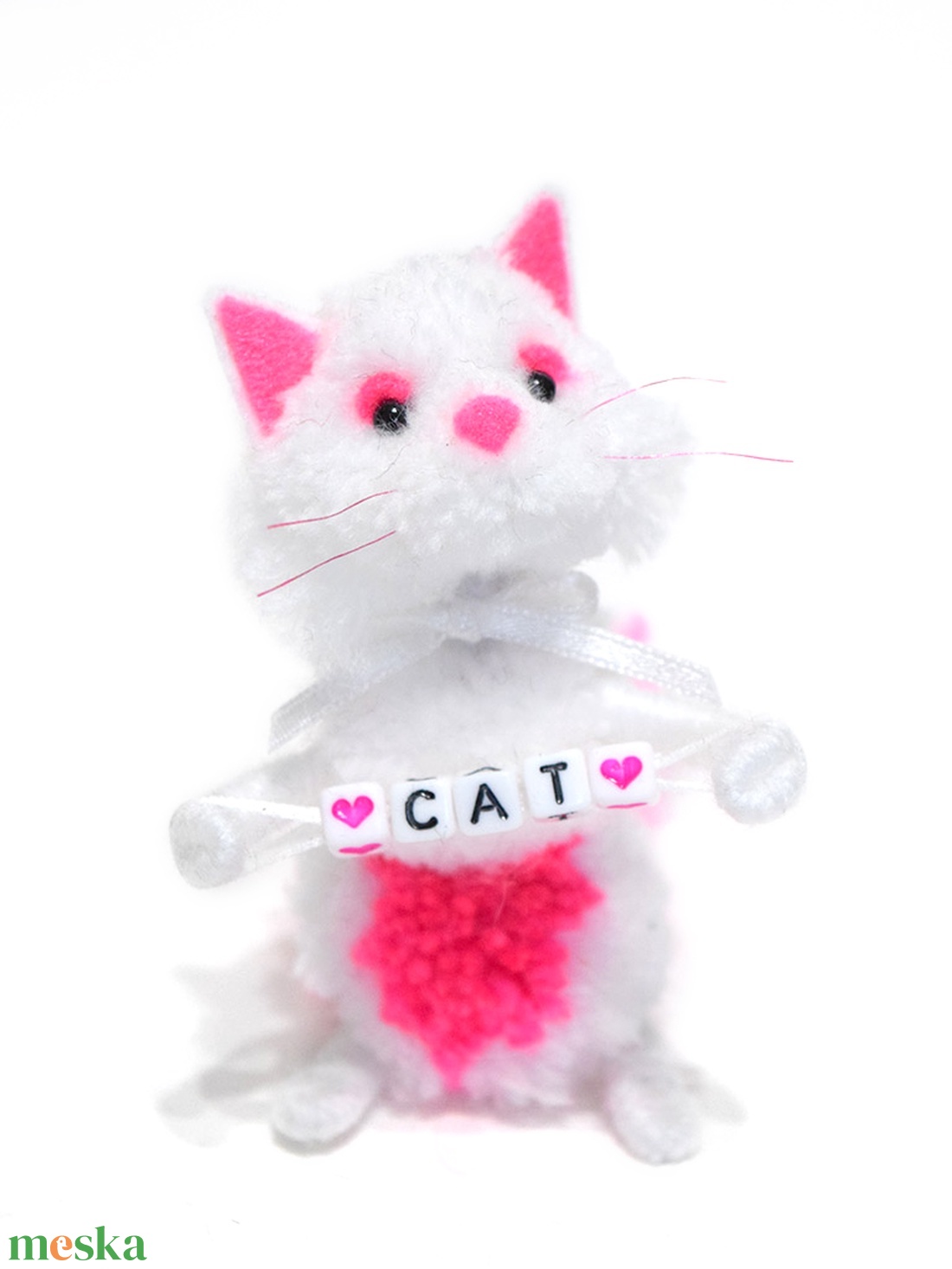 CAT cica sorozat - pink-fehér - otthon & életmód - dekoráció - dísztárgy - Meska.hu CAT cica sorozat - pink-fehér - otthon & életmód - dekoráció - dísztárgy - Meska.hu