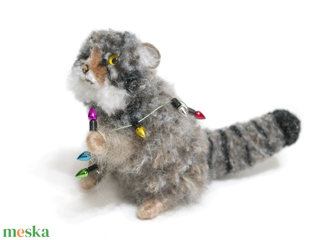 Manul fényfüzérrel - otthon & életmód - dekoráció - dísztárgy - Meska.hu