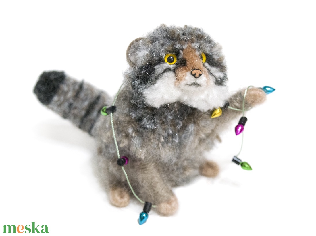 Manul fényfüzérrel - otthon & életmód - dekoráció - dísztárgy - Meska.hu