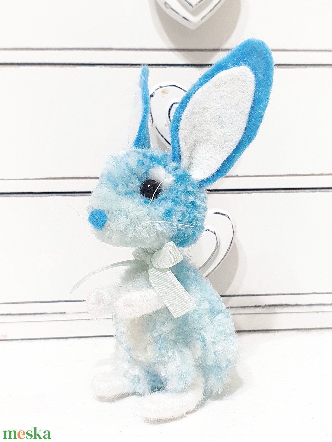 Égszín nyuszi  - otthon & életmód - dekoráció - dekoratív figurák és szobrok - Meska.hu