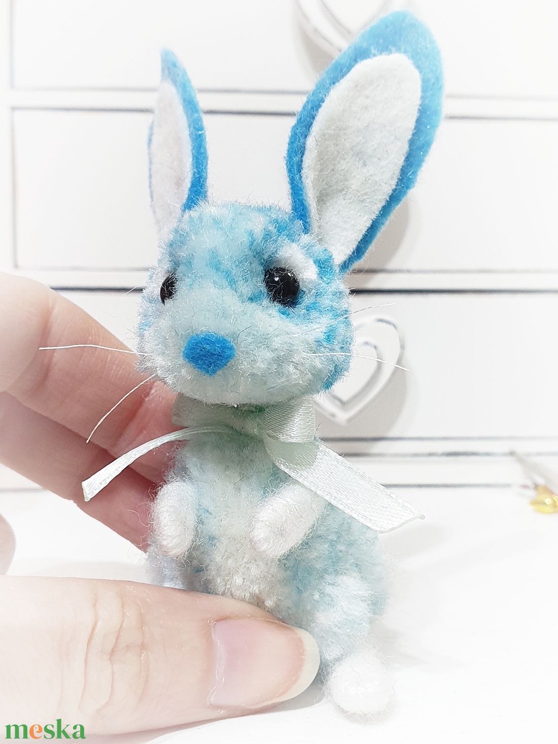 Égszín nyuszi  - otthon & életmód - dekoráció - dekoratív figurák és szobrok - Meska.hu